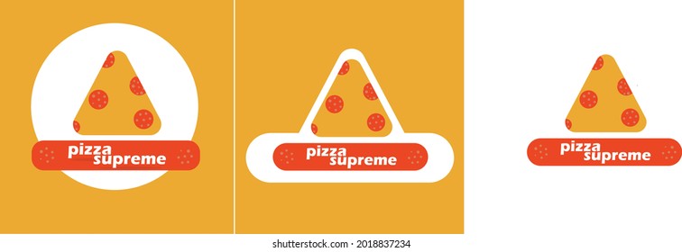 pizza logo on orange and white background