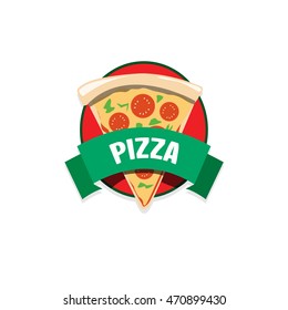 Pizza logo on white background.