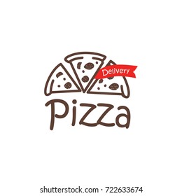 Pizza logo on white background.