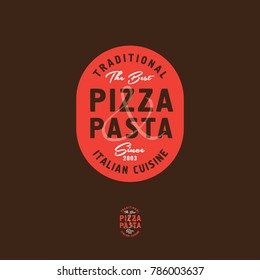 Pizza logo. Pizza and pasta restaurant. Italian cuisine emblem.