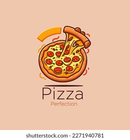 Pizza logo, pizzeria logotype, fast food logo, vector illustration. food restaurant logo