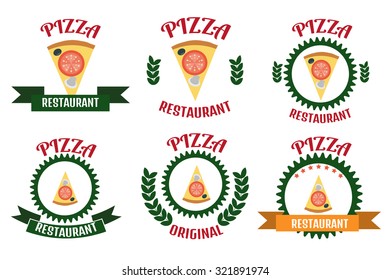 Pizza logo set
