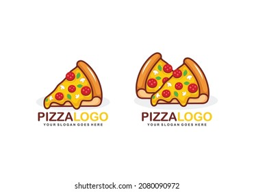 Pizza logo set vector illustration