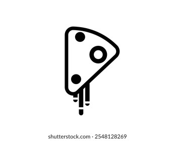 logotipo de pizza, com um design simples e elegante, e queijo derretido