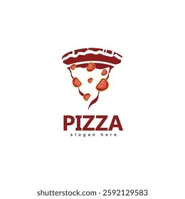 Pizza logo with pizza slice on the other side of the icon. Can be used by pizza restaurants as their logo or used as a graphic source for posters