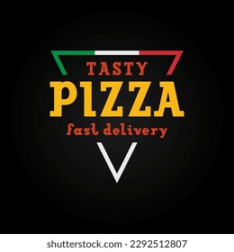 Pizza logo template, brand design emblem or badges for cafes, fast food restaurants, or delivery pizzeria, vector illustration 10EPS