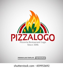 Pizza Logo Template. Can use for Pizzeria Restaurant and Food Company. Vector Eps.10