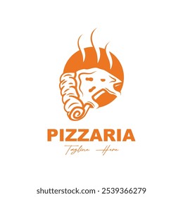 Pizza Logo Modelo Design Vetor, Emblema, Design Concept, Símbolo Criativo, Ícone. este logotipo adequado para o logotipo de fast food especialmente Pizza Restaurant.