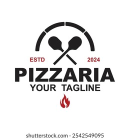 Pizza Logo Modelo Design Vetor