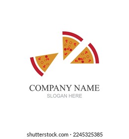 Pizza Logo Template. Fast Food Vector Design. Bakery Products Illustration