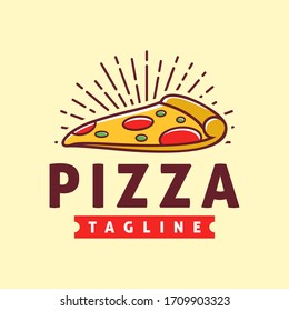 Pizza logo template, Suitable for restaurant and cafe logo