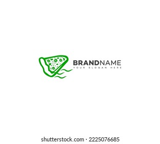 Pizza logo template. Vector emblem for cafe, restaurant or food delivery service.