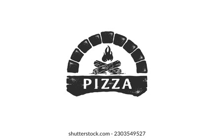 Pizza logo template. Vector emblem for cafe, restaurant or food delivery service.