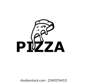 Pizza logo template. Vector emblem for cafe, restaurant or food delivery service.