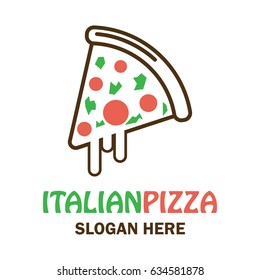 pizza logo with text space for your slogan / tag line, vector illustration

