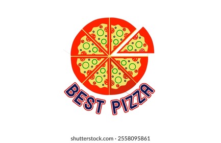 pizza logo, toppings, pizza delivery, fast food illustration, illustration, design, food, vector, restaurant, pizza, 