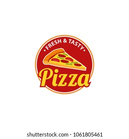 Pizza Logo Vector with Badge Design