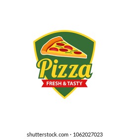 Pizza Logo Vector with Badge Design