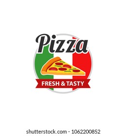 Pizza Logo Vector with Badge Design