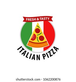 Pizza Logo Vector with Badge Design