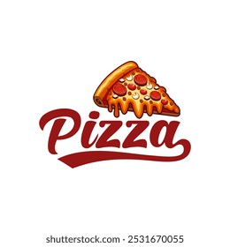 Logotipo de pizza Vector la masa en forma de pan plano