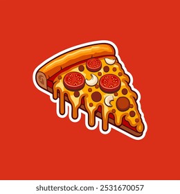 Logotipo de pizza Vector la masa en forma de pan plano