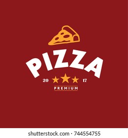 Pizza Logo Vector Graphic Design. Flat Isolated Illustration 