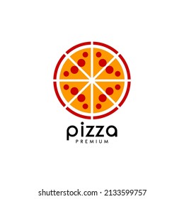 Pizza logo vector icon illustration