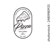 Pizza Logo Vector illustration. Pizza logo design template. Vector emblem for cafe, restaurant or food delivery service.