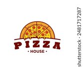Pizza Logo Vector illustration. Pizza logo design template. Vector emblem for cafe, restaurant or food delivery service.