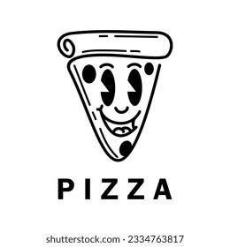 Pizza logo vector illustration, Design element for logo, poster, card, banner, emblem, t shirt. Vector illustration