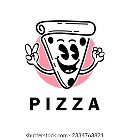 Pizza logo vector illustration, Design element for logo, poster, card, banner, emblem, t shirt. Vector illustration