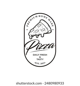 Pizza Logo Vector illustration. Pizza logo design template. Vector emblem for cafe, restaurant or food delivery service.