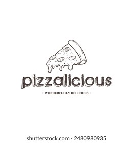 Pizza Logo Vector illustration. Pizza logo design template. Vector emblem for cafe, restaurant or food delivery service.