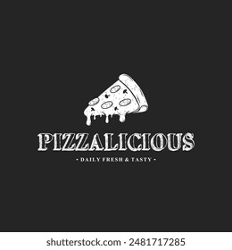 Pizza Logo Vector illustration. Pizza logo design template. Vector emblem for cafe, restaurant or food delivery service.