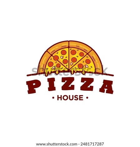 Pizza Logo Vector illustration. Pizza logo design template. Vector emblem for cafe, restaurant or food delivery service.