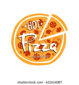 Pizza logo.  Vector illustration on white background