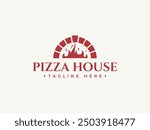 pizza logo vector illustration. pizza oven logo template