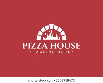 pizza logo vector illustration. pizza oven logo template