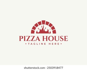 pizza logo vector illustration. pizza oven logo template