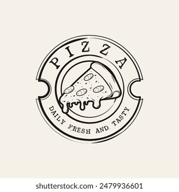 Pizza Logo Vector illustration. Pizza logo template. Vector emblem for cafe, restaurant or food delivery service.