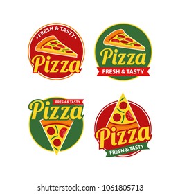 Pizza Logo Vector Set with Badge Design