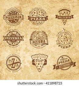pizza logo vector pizza logo set of classic aliment labels die for bistro or card pizza logo cut classic fast rapid group italy isolated abstract pile food old sign elderly set vintage classical flag