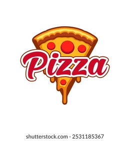 Pizza logo vetor a fatias na outra metade do ícone