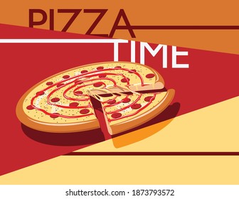 Pizza logo vector, pizza time,pizza background menu.