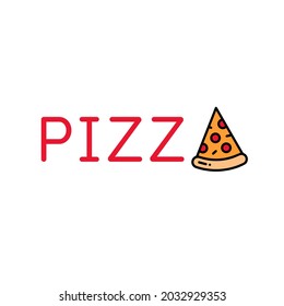 Pizza Logotype Vector Template. Pizza Word text design.