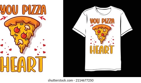 
Pizza Love Heart Valentines Day Boys Girls Kids T-Shirt Design