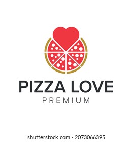 pizza love logo icon vector template