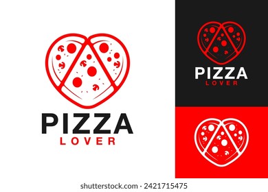 Pizza Love Slice Restaurant Logo Design