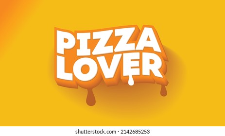 Pizza Lover Text Design 3D